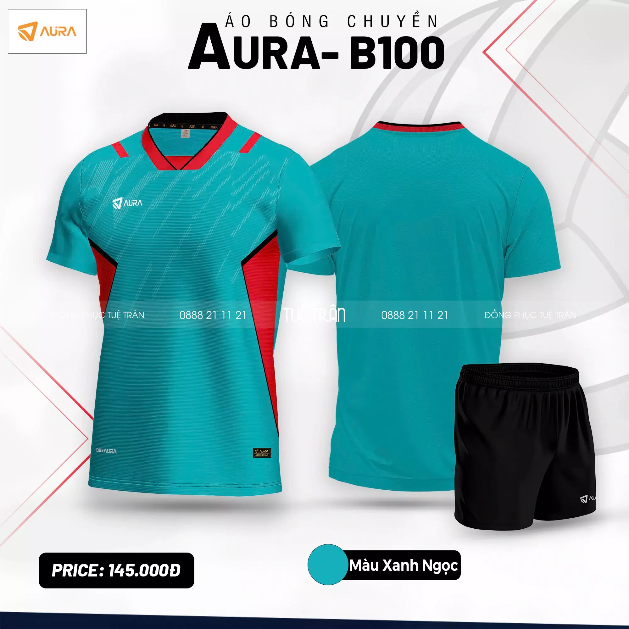 Quần áo bóng chuyền nam Aura B100