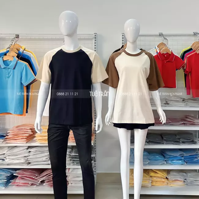 Đồng phục áo thun Raglan cotton cao cấp
