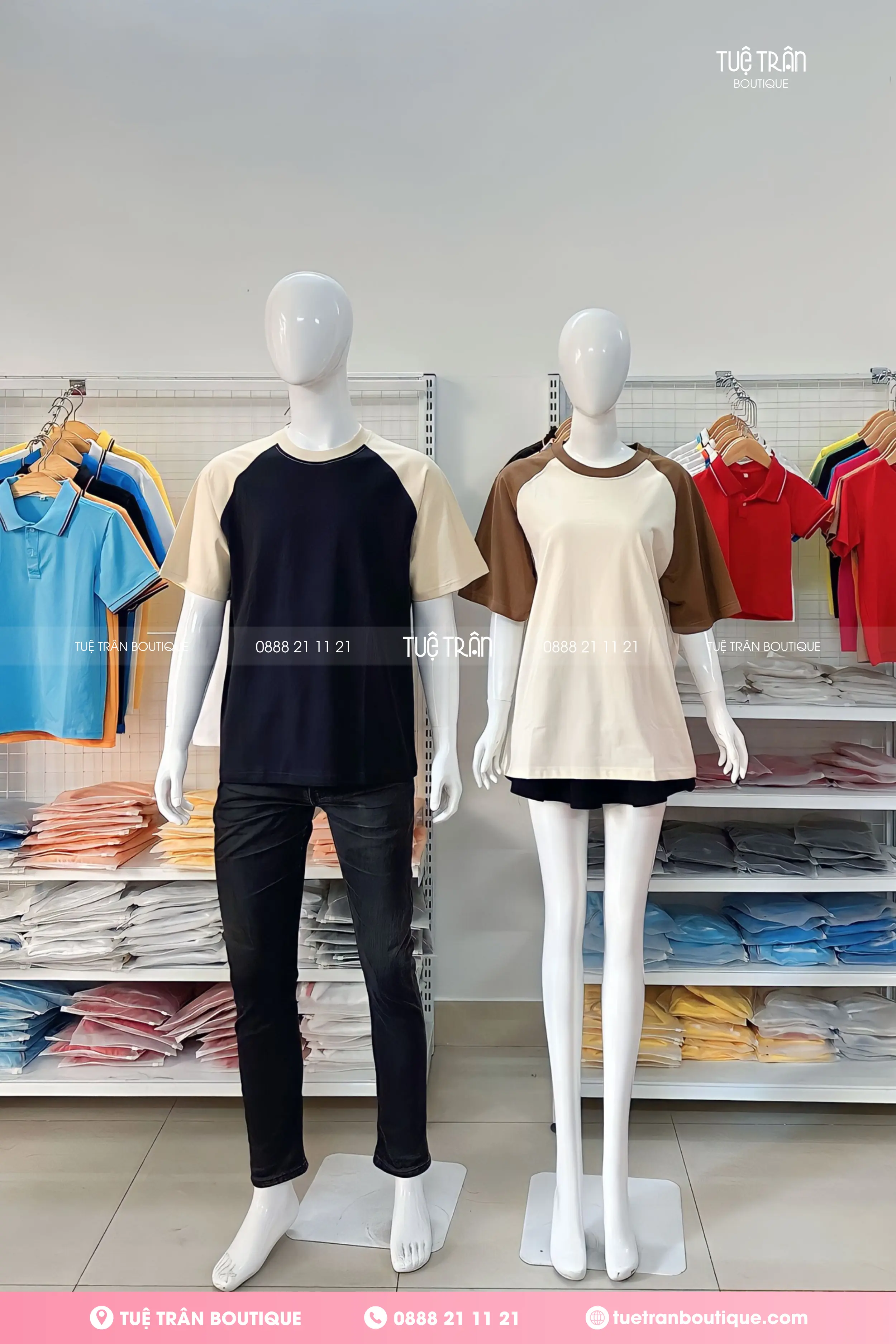 Đồng phục áo thun Raglan cotton cao cấp
